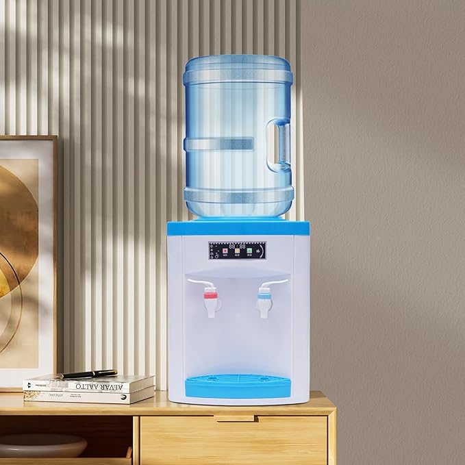 110V 550W Portable Countertop Water Dispenser, Hot and Cold Compact Water Cooler Mini Tabletop Drinking Machine Small Space Hydration Station, Desktop Water Dispenser for Home Office Dorm Kitchen