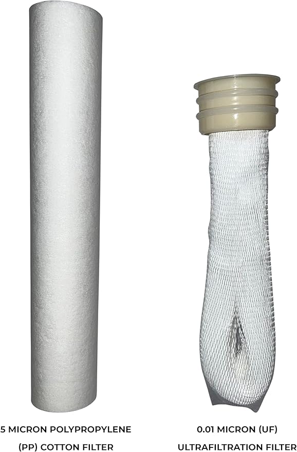 Pro replacement water filter 2 Pack - 5 micron Polypropylene (PP) Cotton filter and 0.01 micron Ultrafiltration (UF) Water Filter bundle - for the Trailgo Pro water filter