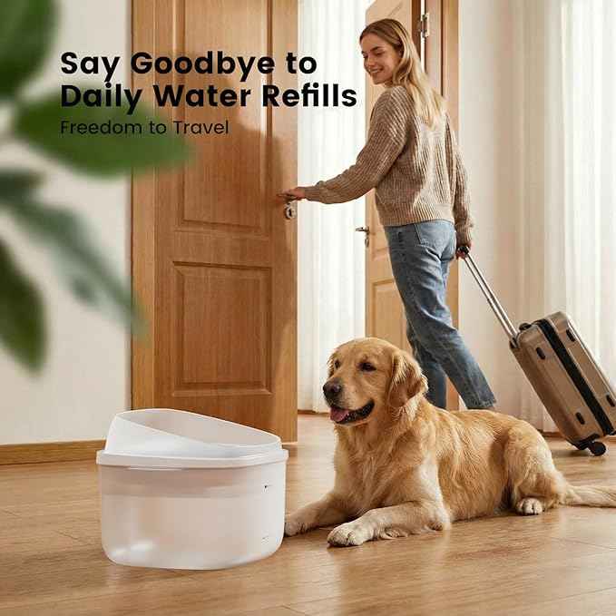 Gardner Pet Dog Water Fountain for Large Dogs, 8L/2.1Gal Large Capacity Automatic Dog Water Bowl Dispenser with Vortex Circulation, UV&Maifan Stone Filter, Quiet Dog Water Bowl(Without Adapter)