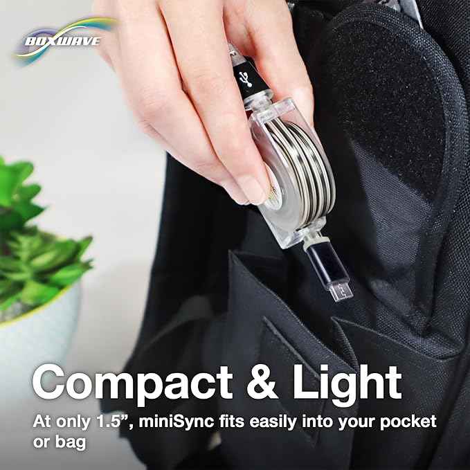 BoxWave Cable Compatible with LARQ Bottle PureVis 25 oz - miniSync, Retractable, Portable Sync Cable