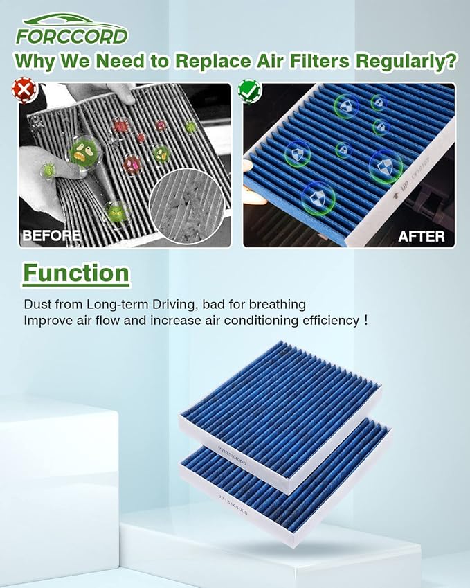2- Pack CF11966 HEPA Cabin Air Filter Fits for Buick Enclave, Encore GX, Envision, Regal, LaCrosse, Cadillac, GMC, Chevrolet Blazer, Bolt EV, Camaro, Colorado Carbon Cabin Filter Accessories