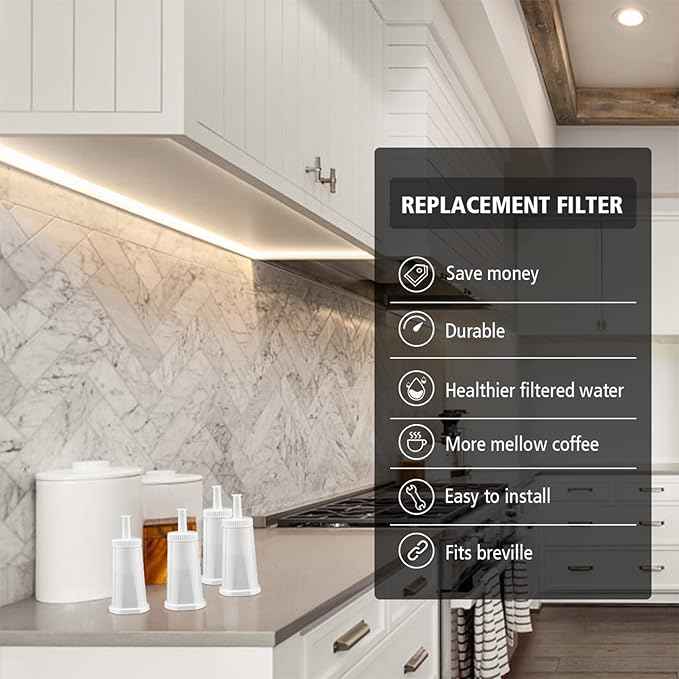 Replacement Water Filter for Breville Barista Touch Espresso Machine BES880, Barista Pro BES878, Oracle Touch BES990, Oracle BES980 & Dual Boiler BES920 Bambino ClaroSwiss Sage, 2 Pack, BES008WHT0NUC1