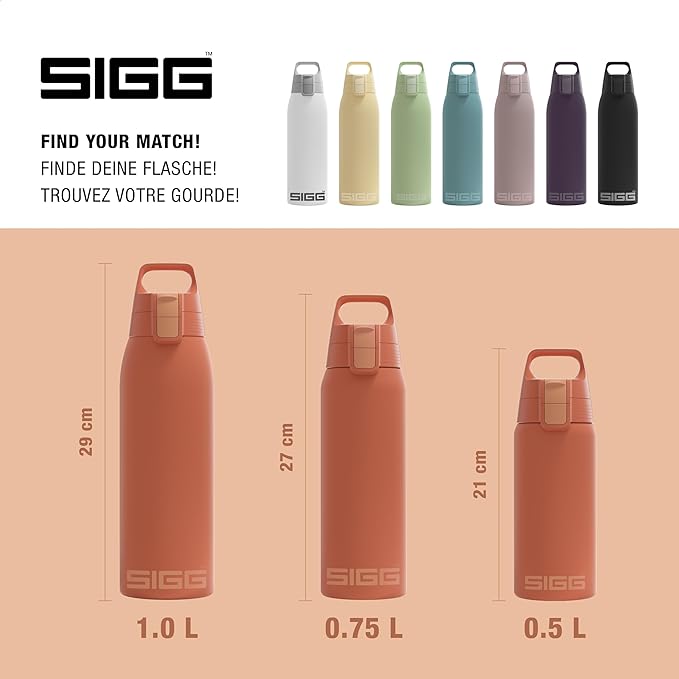 SIGG - Shield Therm- Stainless Steel Insulated Water Bottle - Carbonated Drinks, Leakproof, BPA Free, Recycled, 25, 34Oz