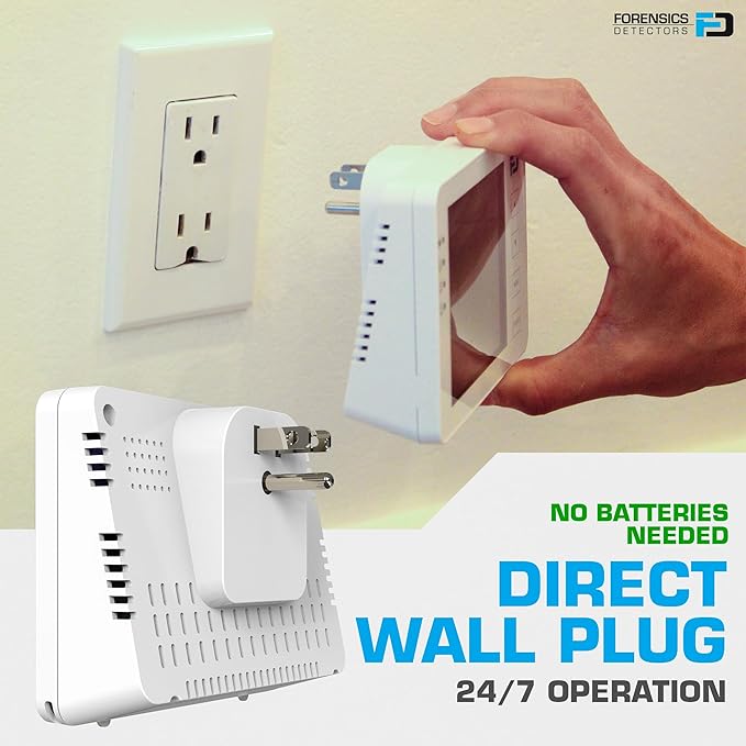 Carbon Dioxide Monitor Wall Plug-in AC by Forensics | AB841 Compliant Alarms for Classrooms | AC Power Direct to Wall | 10 Year Life | CO2 Meter | Gyms, Offices, Classrooms, Home, Retail |