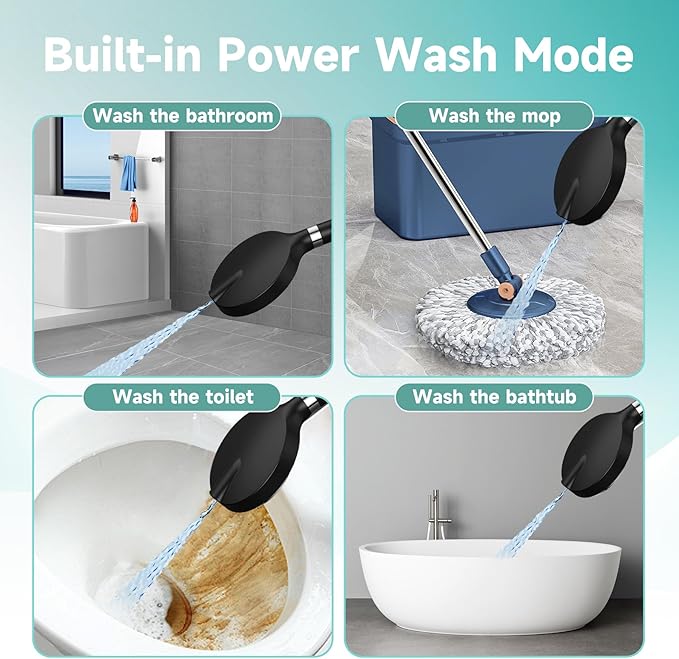 6“ Filtered Shower Head with Handheld, 6-Spray High Pressure Shower Head with Filter for Hard Water, Detachable Handheld Showerhead with Hose and Shower Arm Bracket, Matte Black - AquaVibe