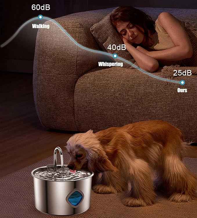 Dog Water Bowl, 108oz/3.2l Cat Fountain for Drinking - Pet Water Fountain Inside-Automatic DogWatering Dispenser Bowl, Whisper Quiet, Let Your Pet Enjoy a Healthier Life (Filter Element)