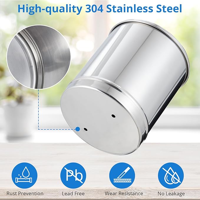 Garvee 2.25G Gravity-fed Water Filter System, Stainless Steel Countertop Filter System with 2 Filters and Stand, Reduce 99% Chlorine, for Home, Camping, RV, Fishing