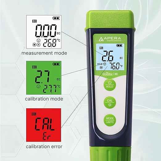 Apera Instruments AI103G GroStar Series GS3 EC/500ppm/700ppm Pen Tester Kit with Replaceable Titanium EC Probe for Hydroponics Water Quality Testing, Gen II