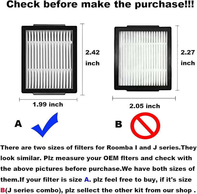 2 Set of Roller Brush & 10 Filters & 4 Mop Pads & 10 Side Brushes Replacement Parts Accessories Compatible with iRobot Roomba Combo i5 i5+ j5 j5+ Robot Vacuum Cleaner - AquaVibe