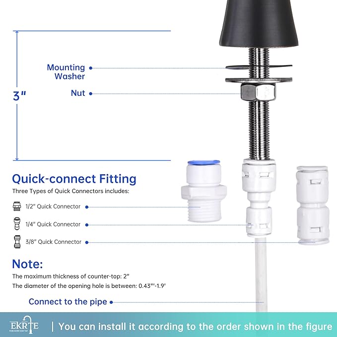 EKRTE Bronze Water Filter Faucet,Commercial Everse Osmosis Faucet for Under Sink, Brass Drinking Water Purifier Faucet, Oil Rubbed Bronze