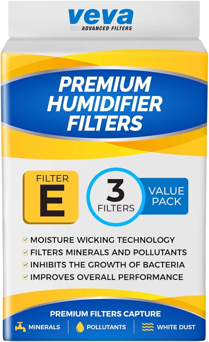 VEVA 3-Pack Premium Humidifier Filters - Replacement for HW Filter E, HC-14, HCM-6009, HCM-6011, HEV680, HEV685 Series, Long-Lasting