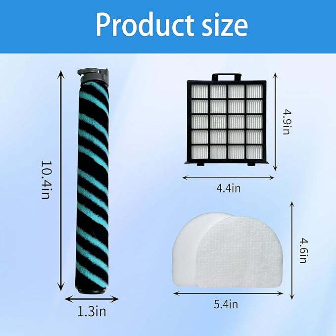 Replacement Parts Roller Brush & HEPA Filter Foam & Felt Filters Compatible with Shark Power Detect Upright AZ4000 AZ4002 AZ4002C Vacuum Cleaner - AquaVibe