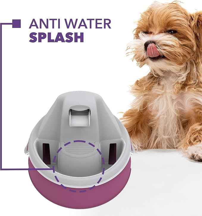 Aqua Flow Premium Pet Water Fountain - Automatic Dispenser Drinking Bowl for Cats and Dogs - Anti-Hair Drainage System - Replaceable Filters - Ideal for Multiple Pets - 52 up to 120 fl oz