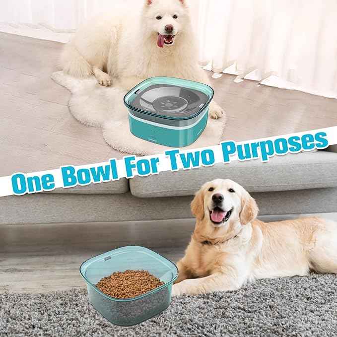 UPSKY 70oz Dog Water Bowl 2L No Spill Dog Bowls Large Capacity Spill Proof Slow Water Feeder, No Splash Dog Bowl Pet Water Dispenser Vehicle Carried Travel Slow Drinking Bowls for Messy Drinkers, Cats