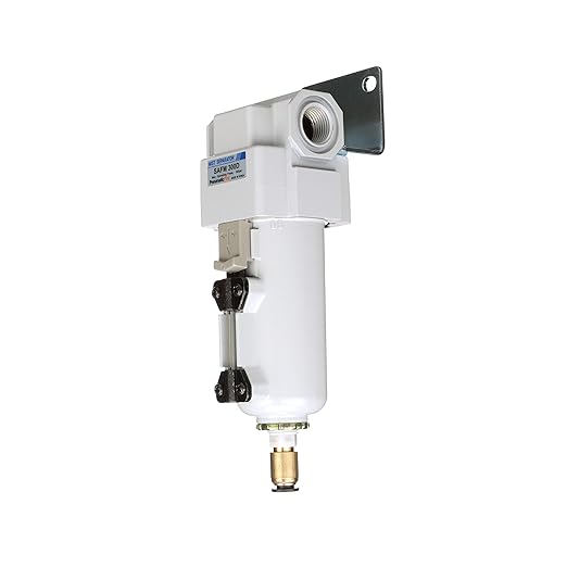 PneumaticPlus SAFM300-N03BD-MEP Compressed Air Coalescing Filter, 0.1 Micron, 3/8" NPT - Metal Bowl, Auto Drain, Bracket - AquaVibe