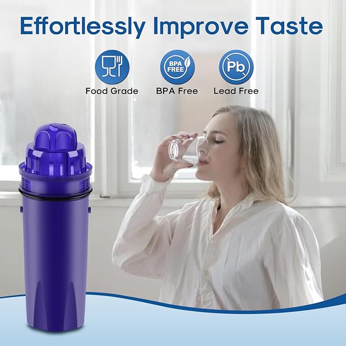 ICEPURE PPF001 Pitcher Water Filter Replacement for Pur Pitchers and Dispensers, CRF950Z, PPF951K, PPT700W, CR-1100C, DS-1800Z, CR-6000C, PPT711W, PPT711, PPT710W, PPT111W, PPT111R and More, 6PACK