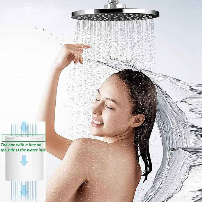 20 Stage Universal Shower Water Filter Cartridges for Hard Water, Reduces Chemicals & Chlorine, Restores pH Balance, 4 Pack