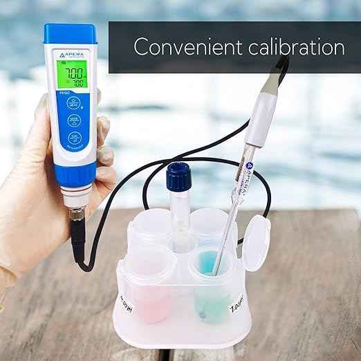 Apera Instruments PH60-MS Handheld pH Meter Tester Kit with LabSen 246-5 ATC Semi-Micro pH Electrode for Lab-Grade pH Measurement in Small Volume or Test Tubes