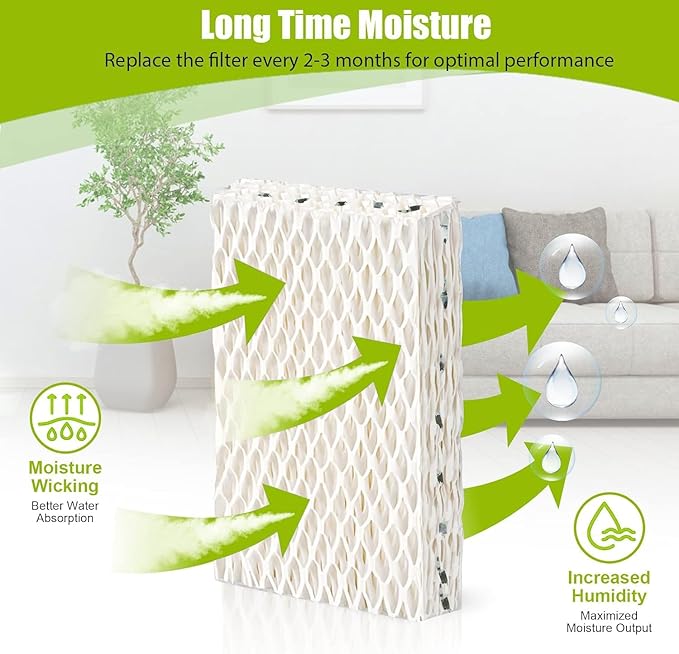 6 Pack WF813 Humidifier Filters Wick Replacement Compatible with ReliOn RCM-832 RCM-832N WF813 DH832 ProCare PCWF813 Equate EQWF813 EQ-2119-UL Duracraft DH-830 Cool Mist Humidifier Filters