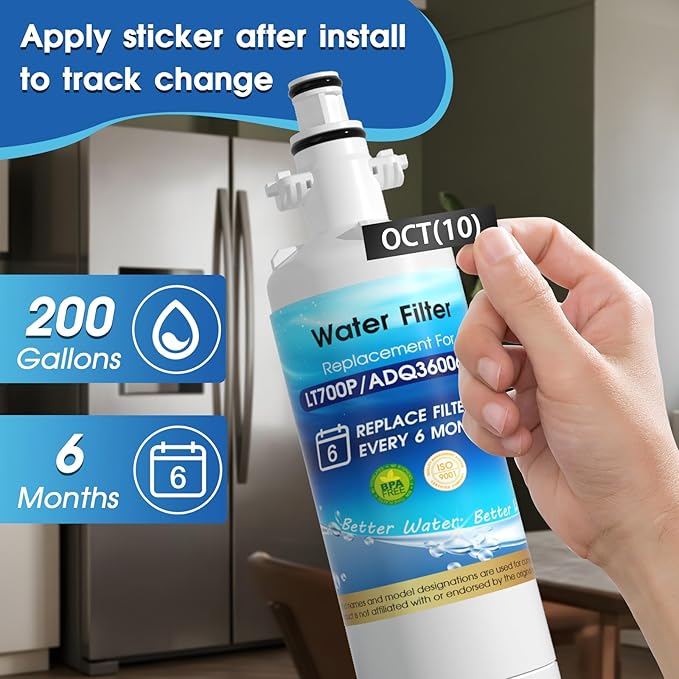 ADQ36006101 Water Filter Replacement for LG® LT700P, ADQ36006102,ADQ36006101- s, Kenmore® 9690, 469690, 46-9690, RWF1200A, RWF1052, LFXS29766S, LFX31925ST, LFX28968ST, LFXC24726S 1PACK