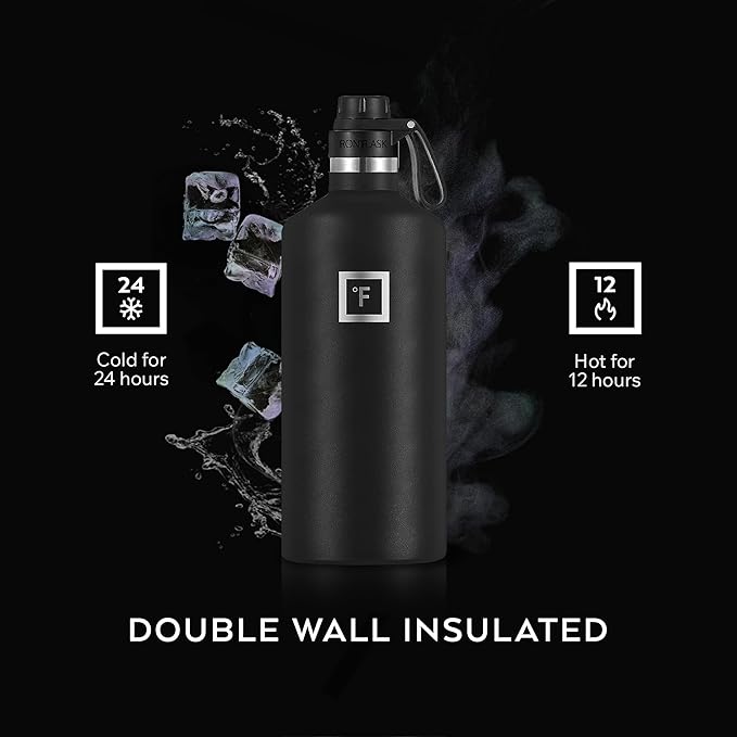 IRON °FLASK Camping & Hiking Hydration Flask with Spout, BPA-Free Insulated Stainless Steel Sports Water Bottle - 64 oz Cotton Candy