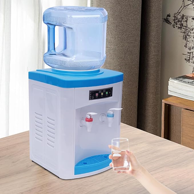 110V 550W Portable Countertop Water Dispenser, Hot and Cold Compact Water Cooler Mini Tabletop Drinking Machine Small Space Hydration Station, Desktop Water Dispenser for Home Office Dorm Kitchen