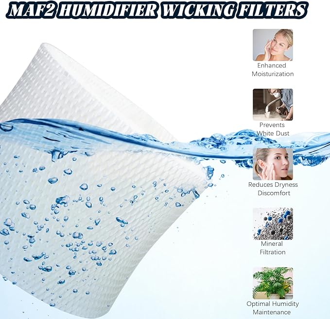 MAF2 Humidifier Filter Replacement for AIRCARE Essick Air Moist Air MA0800 MA0600 MA08000 MA0601 for Kenmore 15408 15508 154080 17006 29706 29988 Series Humidifier Super Wick Filter (2-Pack)
