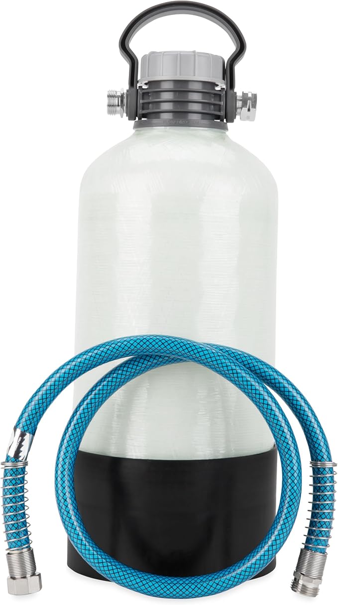 Camco TastePURE XXL Camper/RV Water Filter - Prevents Bacteria Growth & Reduces Bad Taste, Odor & More - Features Long-Term Water Filtration w/GAC & KDF - Includes 4' RV Drinking Water Hose (40015)