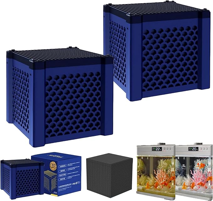 Water Trough Filter 2.0, Eco-Aquarium Water Trough Purifier Cube, Long-Lasting Honeycomb Design, for Fish Tanks, Horse Troughs, Ponds & Livestock Tanks (2pcs)
