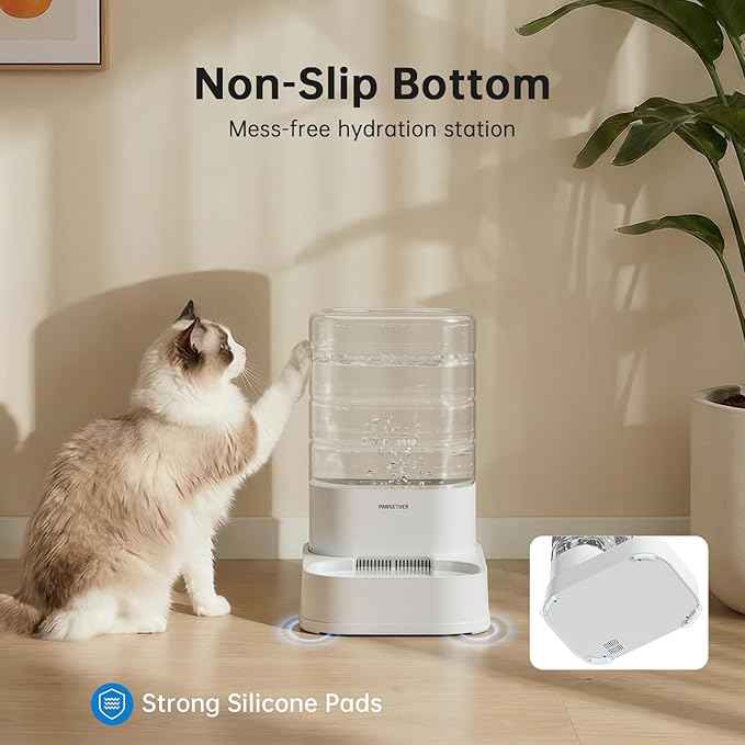 PAWGETHER® Gravity Automatic Pet Water Dispenser with 1 Filter for Cats and Small Dogs 1 Gallon/3.5L Auto Cat Waterer Dog Water Dispenser, Easy to Fill