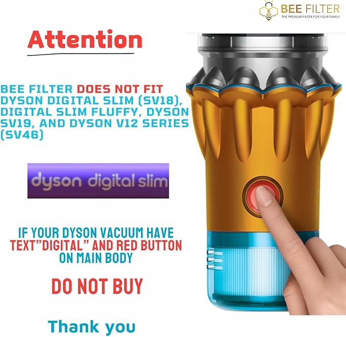 Dyson V15 Filter, 1-Pack Premium True HEPA Replacement Filter Compatible with Dyson V15 Detect, V15 Detect Absolute, V15 Submarine, V15 Detect Filter, V11 Animal Filter, V11 Filter, Part no. 970013-02