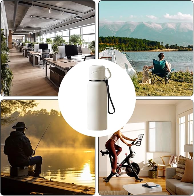 Double wall vacuum Leakproof stainless steel wide mouth insulated water bottle;tea tumbler with infuser,cup,lid;smart thermoses hot drinks;thermal flask ice coffee with led digital temperature display
