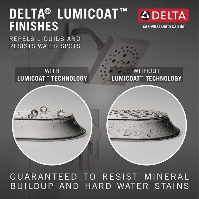 Delta 5-Setting In2ition 2-in-1 Dual Shower Head with HandHeld Spray, Brushed Nickel Detachable Shower Head with Hose, Showerhead, 2.5 GPM Flow Rate, Lumicoat Stainless 58569-PR25-PK