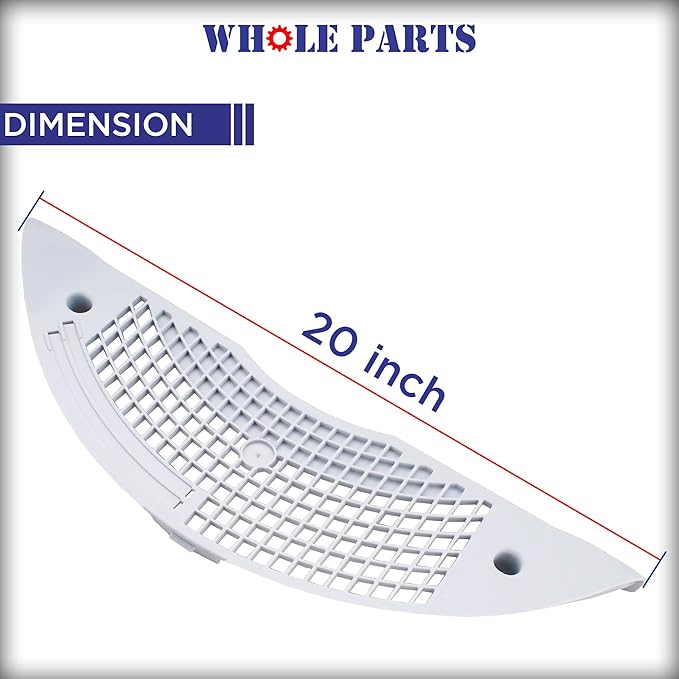 Whole Parts Dryer Lint Screen Grille Part # W11117302, Replacement Cover Compatible With Some Whirlpool, Kenmore, Maytag Dryers - Replaces 8544723, W10685670, & WP8544723 Models - 2 Yr Warranty