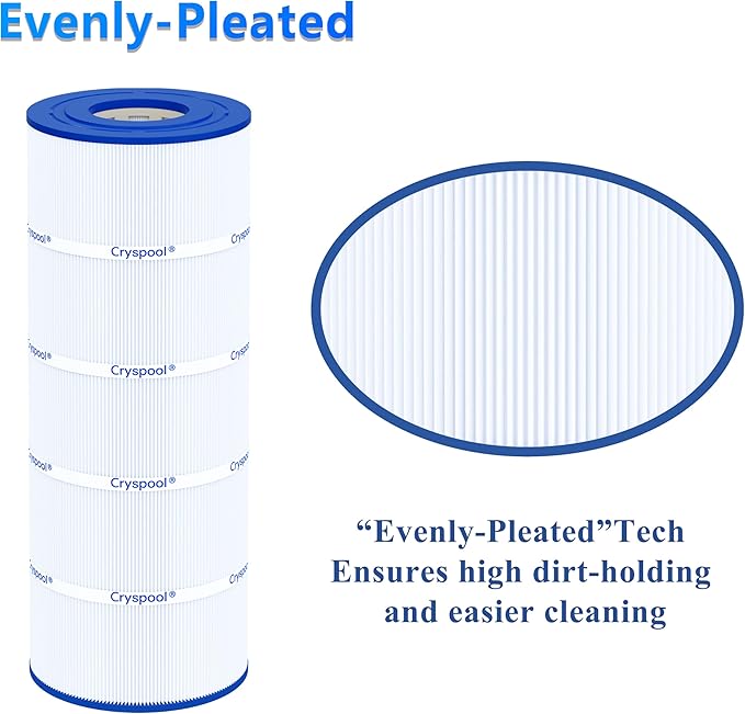 Cryspool® 08055 Filter Compatible with Hayward C1200, CX1200RE, PA120, C-8412, Ultra-B2, FC-1293, Clearwater II 125, 817-0125N, 120 Sq. Ft Pool Filter Cartridge, 1 Pack