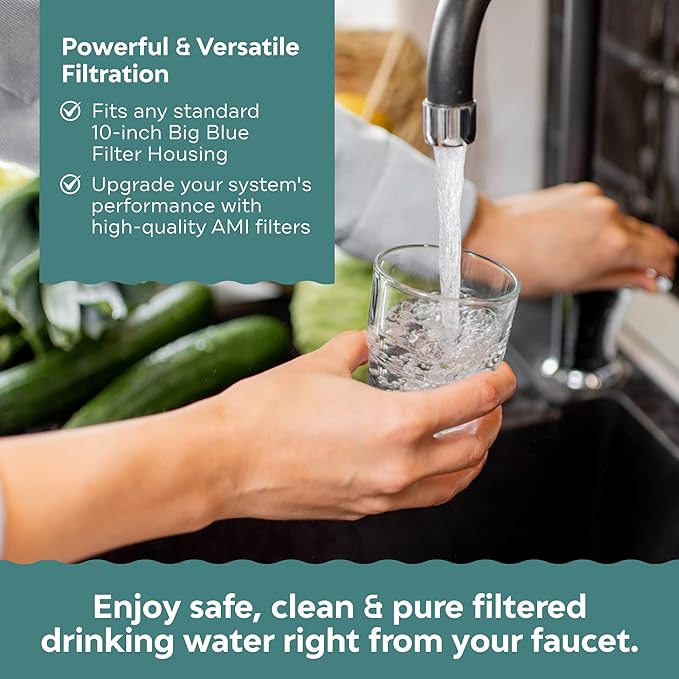 Applied Membranes Inc. 3-Stage Whole-House Water Filter Cartridge Replacements, Includes 10-Inch Sediment, Carbon, and Lead Filter Cartridges