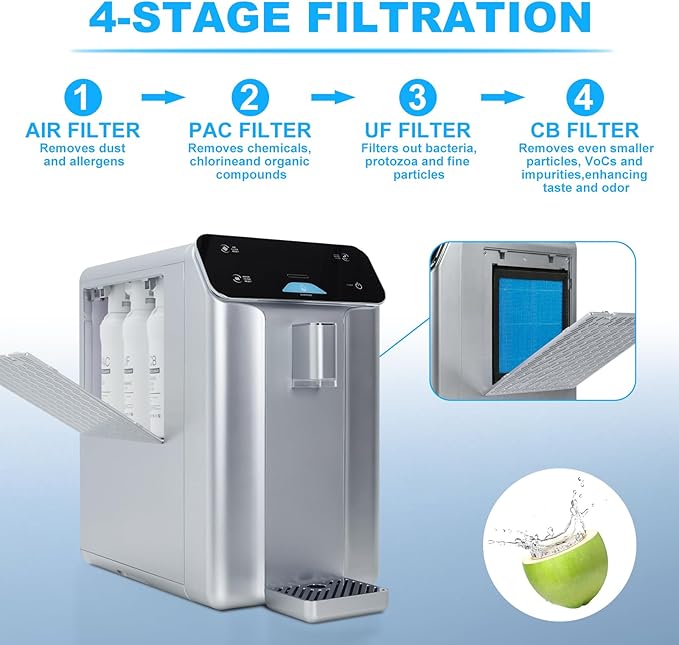 2025 Improved Atmospheric Water Generator for Drinking Water, 4-Stage Purification 10L, Countertop Atmospheric Water Filter with UV Filtration, Countertop Drinking Water Filter System for Office