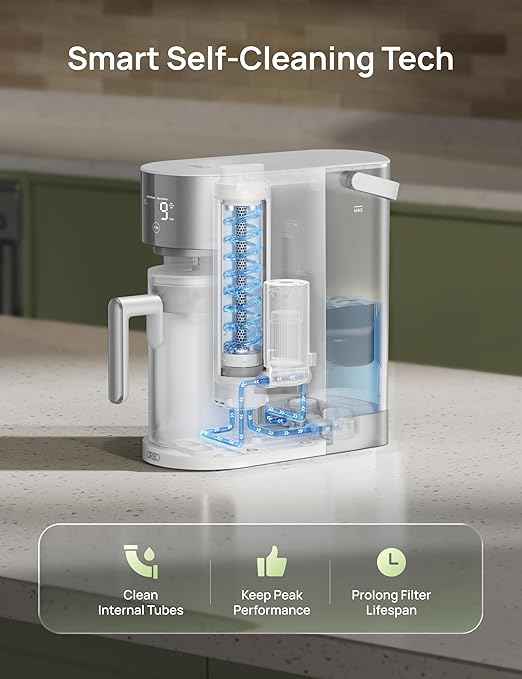 DREO Reverse Osmosis Water Filter Countertop, RO Filtration System, 3:1 Pure to Drain, TDS & Filter Life & Autofill Pitcher, Installation-Free, Self-Cleaning Water Purifier, RO Water Filter 112 3L