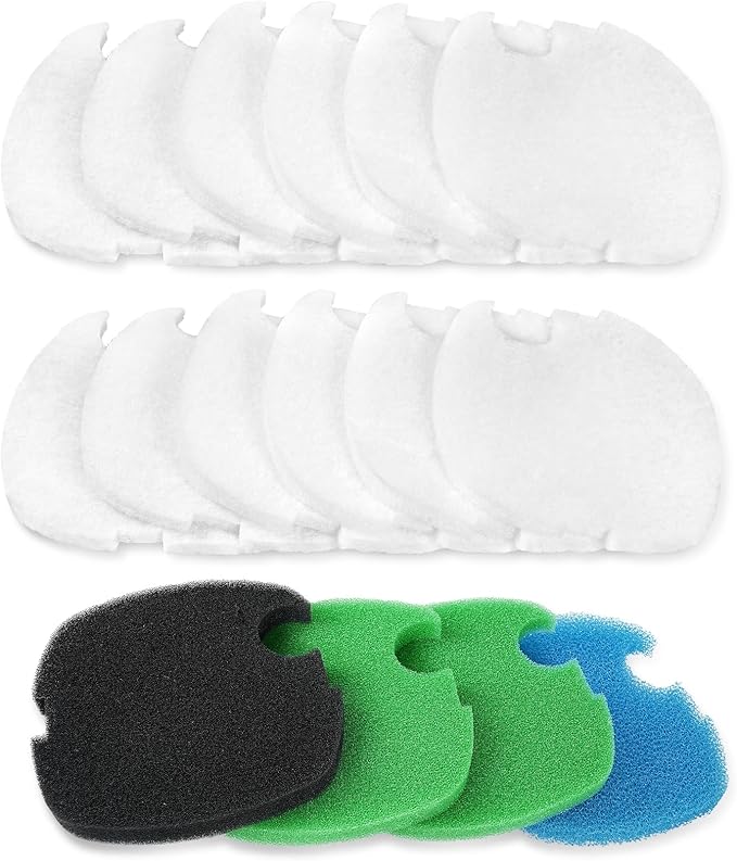 AQUANEAT 16 pcs Replacement Canister Filter Pads Compatible with SUNSUN HW-303B/703B CF-400 Aquarium Filter Media Generic Sponges Floss - AquaVibe