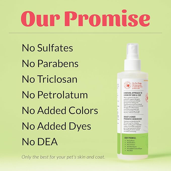 SKOUT'S HONOR Probiotic Pet Deodorizer Spray- Hydrating Daily-Use with Avocado Oil & Omega-3s, Microbiome Friendly Certiified, Paraben & Sulfate-Free, 97% Natural, 8oz, Sunkissed Coconut, 2-Pack - AquaVibe