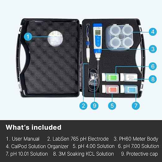 Apera Instruments PH60-MT Handheld pH Meter Tester Kit with LabSen 765 pH/Temp. Blade Spear Electrode for Lab-Grade pH Measurement in Meats and Solid Food Samples