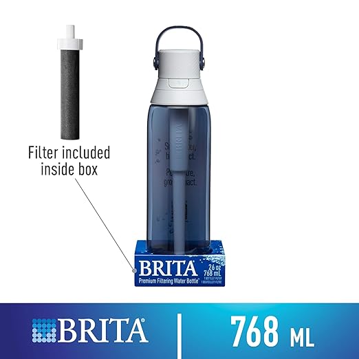 Brita 26 Ounce Premium Filtering Water Bottle with Filter - BPA Free - Night Sky