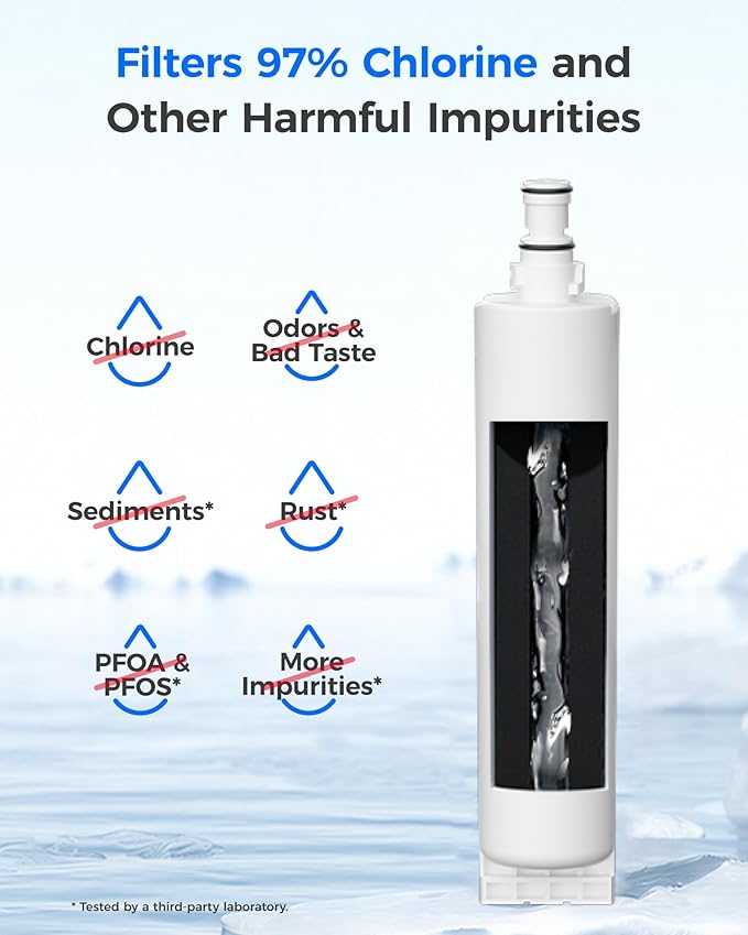 Waterdrop 4396508 Refrigerator Water Filter, Replacement for EveryDrop® Filter 5, EDR5RXD1 Whirlpool® 4396508, 4396510, 4392857, Kenmore® 46-9010, NLC240V, 1 Pack