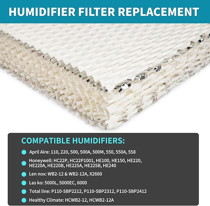 A10 Humidifier Filter Water Panel Replacement for Whole House Humidifier Pad Filters Models 110, 220, 500, 500A, 500M, 550, 550A, 558 Humidifier Wicks Parts & Accessories (Pack of 3) - AquaVibe