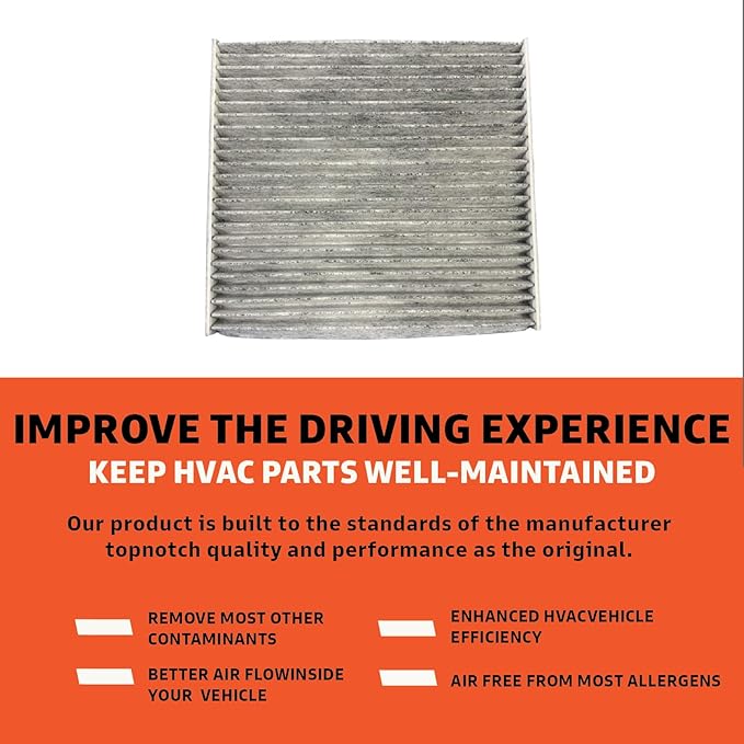 Carbon Cabin Air Filter Replacement - Pack of 1 - Made in USA - Compatible with 2015-2017 Chrysler 200 2.4L & 3.6L, 2014-2018 Jeep Cherokee 2.4L & 3.2L - Replaces 68223044AA