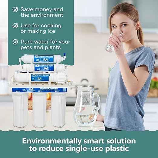 Applied Membranes Inc. 6-Stage Alkaline Under-Sink Reverse Osmosis Water Filter System, 50 Gallons per Day
