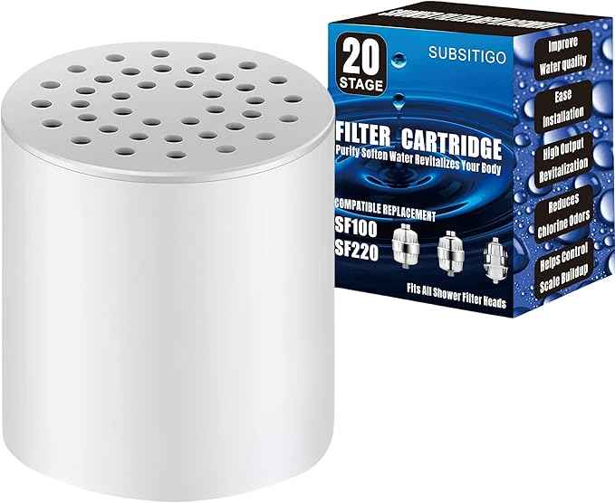 20 Stage Shower Filter Replacement for Aquabliss High Output Revitalizing Shower Filter for Aquabliss Shower Filter for Aqua Bliss Shower Head Filter for Hard Water SF220 SF100 Replacement Filter