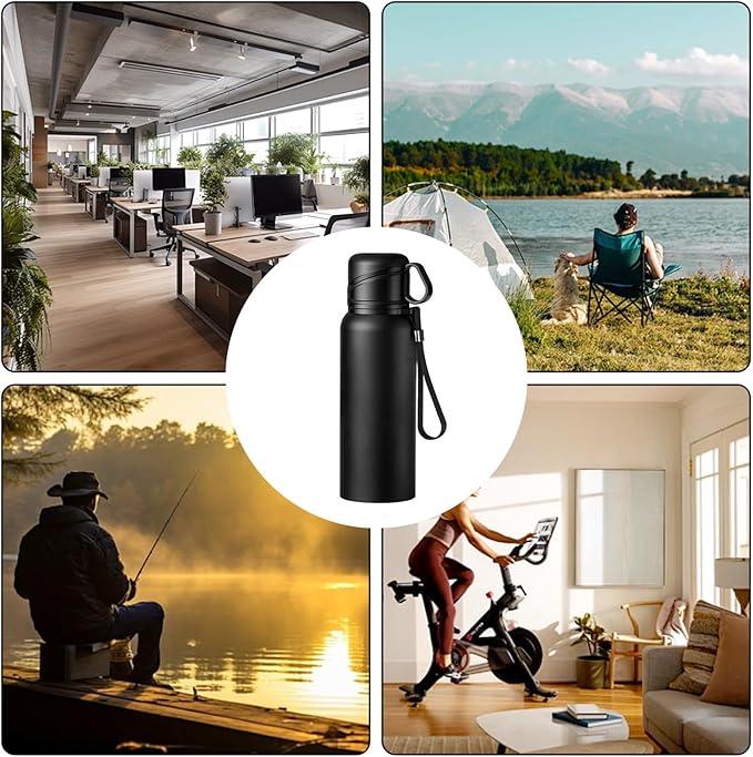 Double wall vacuum Leakproof stainless steel wide mouth insulated water bottle;tea tumbler with infuser,cup,lid;smart thermoses hot drinks;thermal flask ice coffee with led digital temperature display