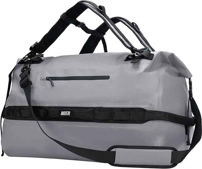 MIER Waterproof Duffel Bag Motorcycle Dry Bag Backpack Large Roll-Top Heavy Duty Dry Duffle Bags for Kayaking Camping Boating Gym Beach Cruise Ship, 60L/80L