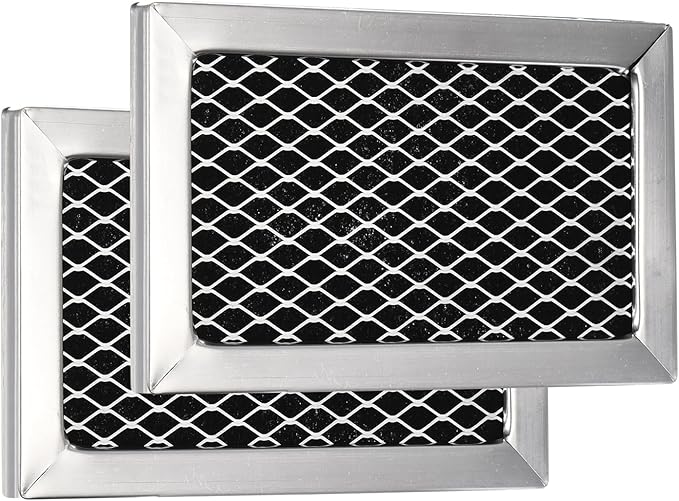 W10845250 W10892387 Microwave Charcoal Grease Filter Replaces for Whirlpool, Maytag, Amana Over-The-Range Microwave W10845250 4455038 AP6036051 PS11769323 5-1/4” X 3-1/4” X 3/8” (2 Pack)